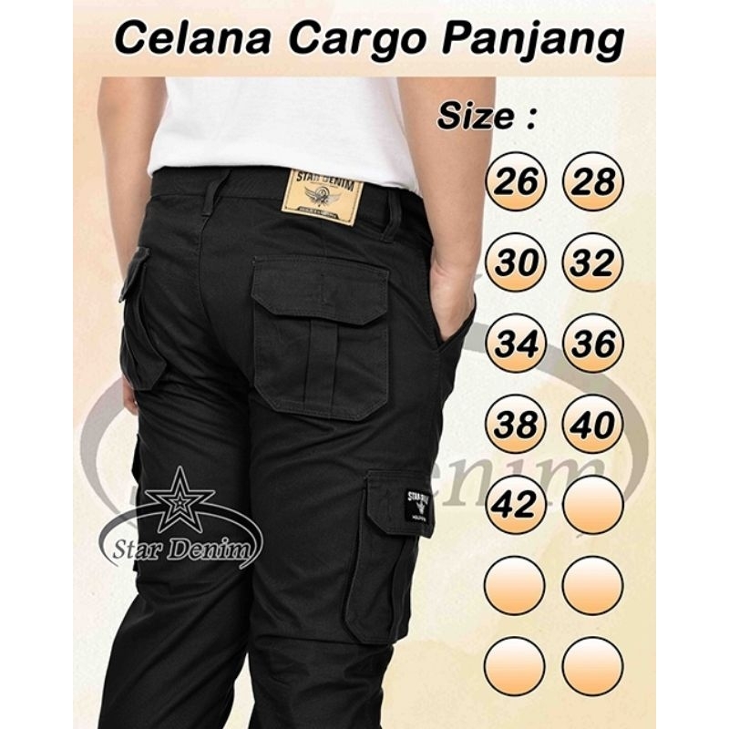 Celana Cargo Panjang Pria Star Denim Terbaru - Celana Cargo Pria Jumbo Big Size - Celana Pria Gamblok Pdl Banyak Saku Trending