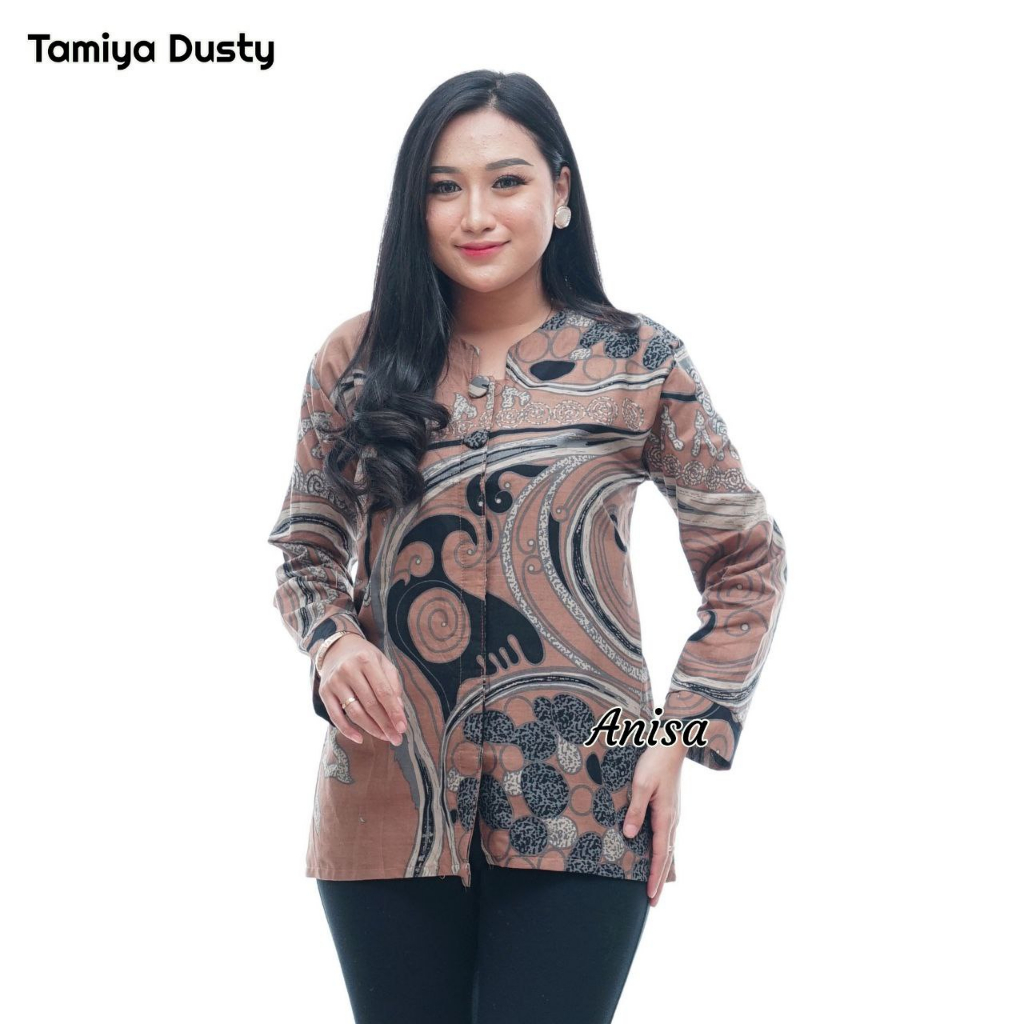 Baju Batik Wanita Modern Atasan Blouse Batik Kerja Kantor Wanita