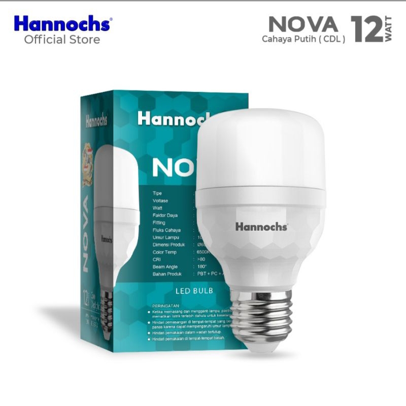 Lampu Led Hannochs Nova 12 W Cahaya Putih Terang