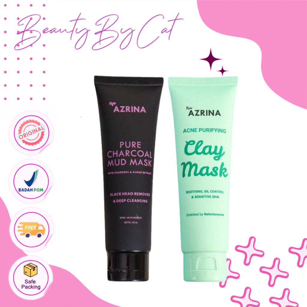 AZRINA PURE CHARCOAL MUD MASK | AZRINA CLAY MASK ACNE