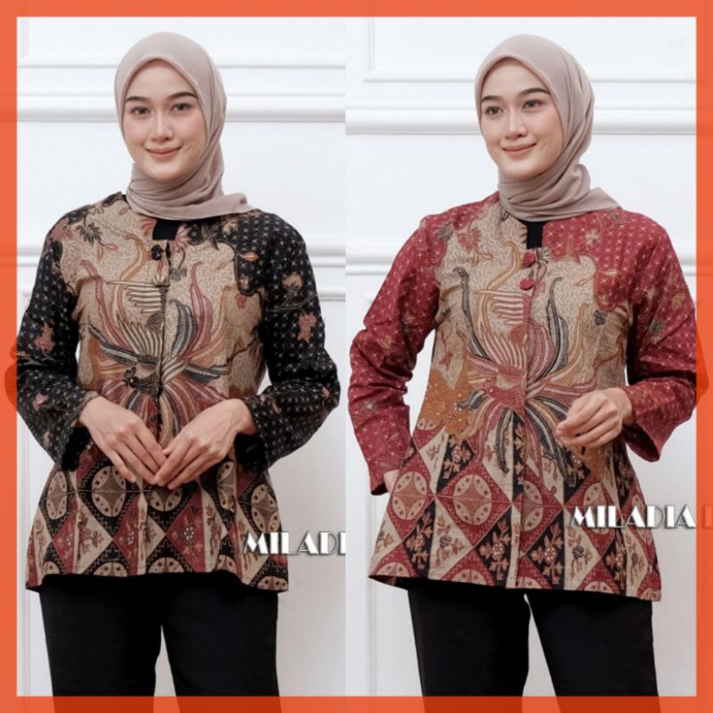 ATASAN BATIK WANITA MODERN BAJU BATIK KANTOR WANITA BATIK NEW BLUS SERAGAMAN