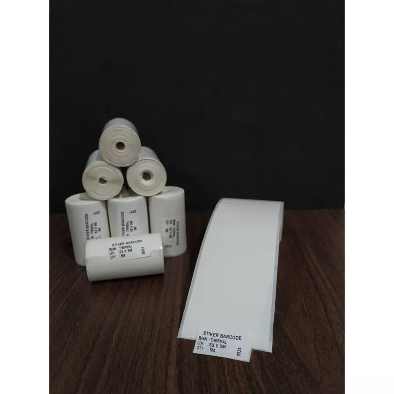 

LABEL STICKER THERMAL 58 MM x 5 METER CONTINUOUS - Ada gap mudah kupas cocok untuk printer Label 58MM