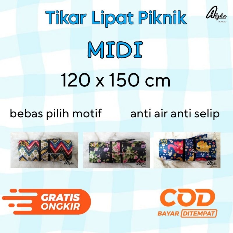 Tikar Lipat Piknik Microsatin 120x150 cm Bisa Pilih Motif