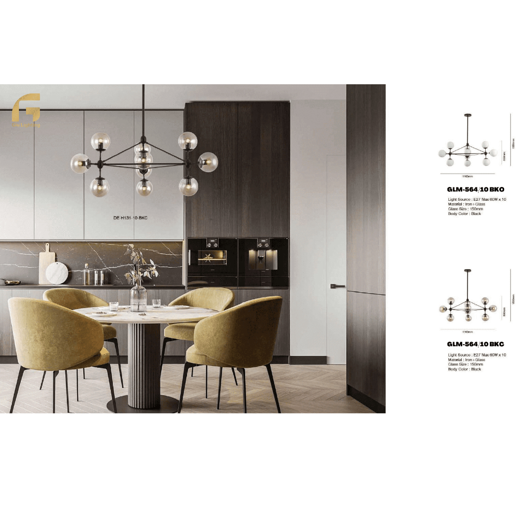 Lampu Gantung Minimalis GLM-564/10 BKO | GLM-564/10 BKC