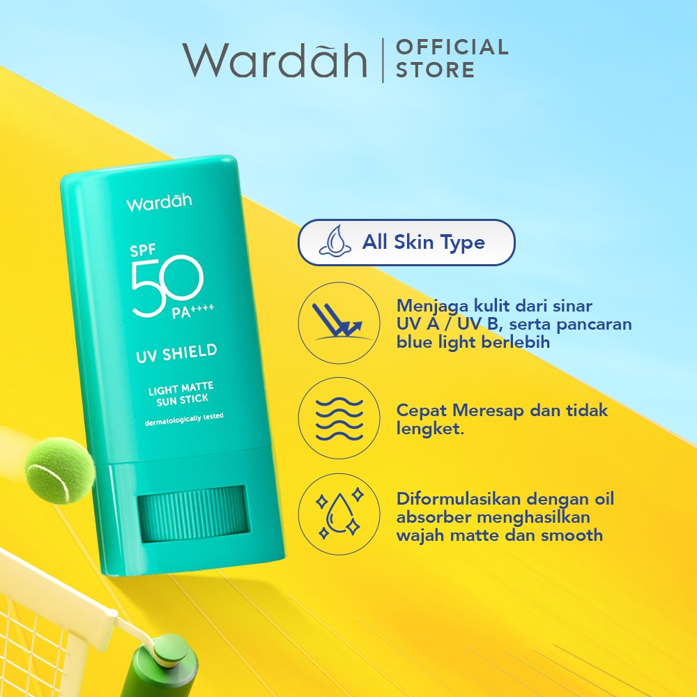 Wardah UV Shield Light Matte Sun Stick 22 gr | Ready Stock