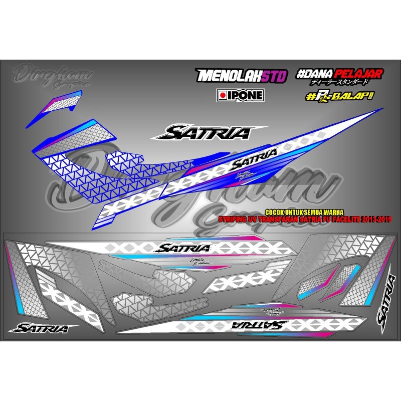 Striping UV transparant original Honda satria Fu facelift 2013-2015