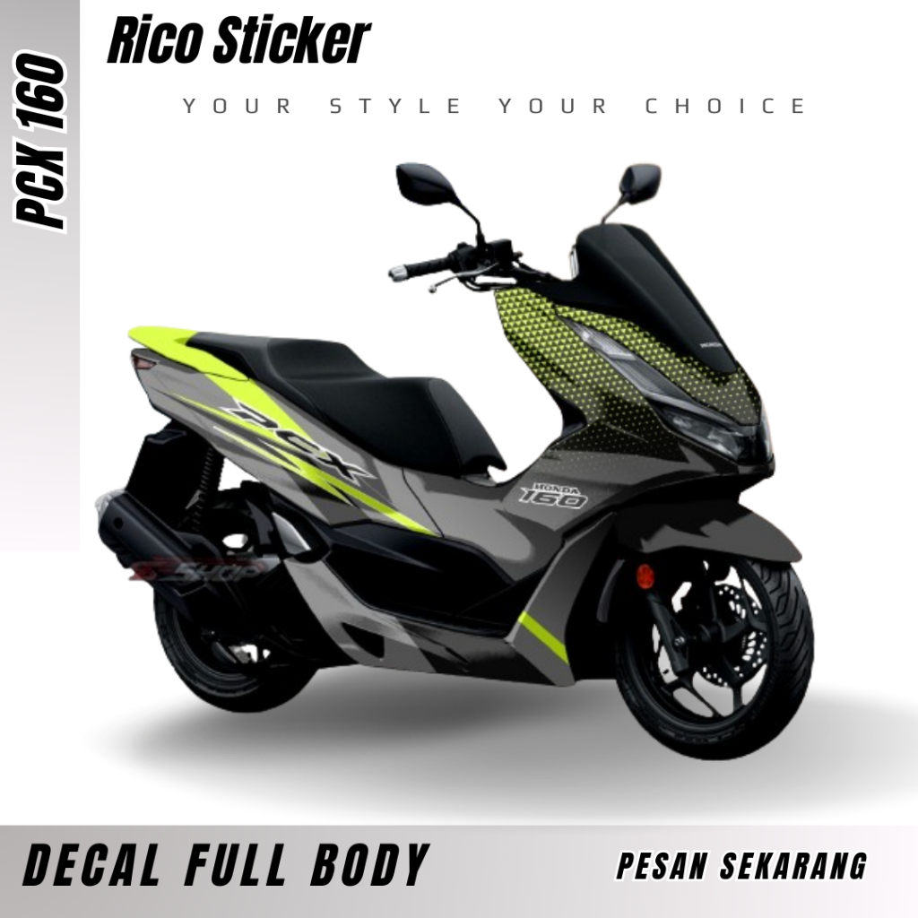 Stiker Decal Kendaraan Motor Honda PCX 160 Terbaru Full Body Striping Modifikasi 2023