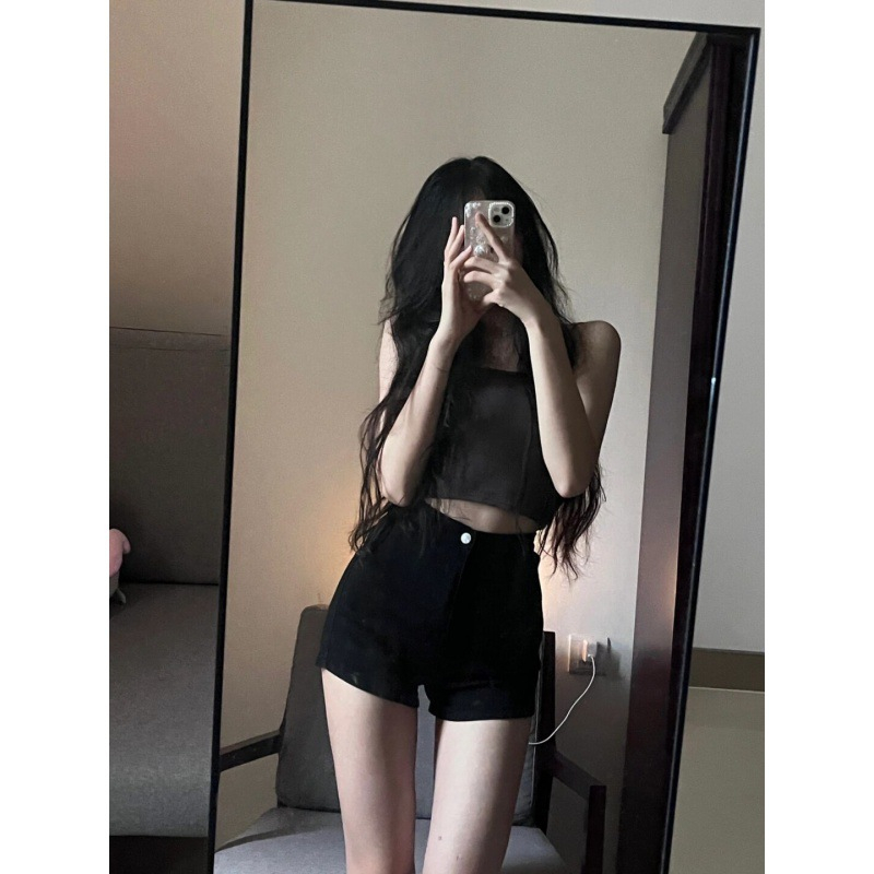 RSB CP393 Celana Pendek Denim High Waist Wanita Hot Pants Korean Style