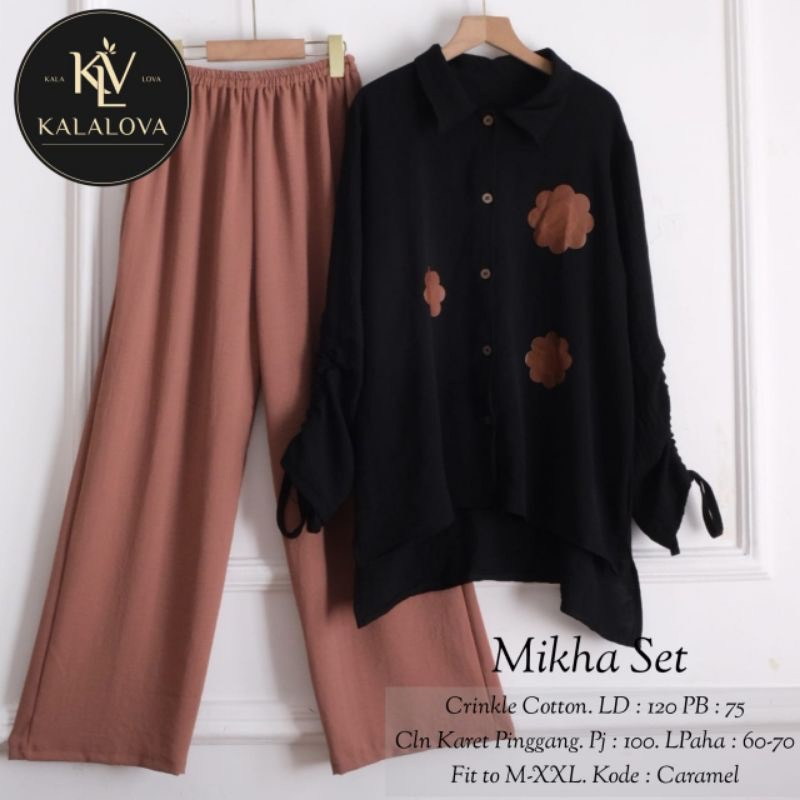SET CRINKEL MIKHA SET | SETELAN WANITA KEMEJA POLOS KEKINIAN | SETELAN WANITA HIJAB IMPORT | SETELAN