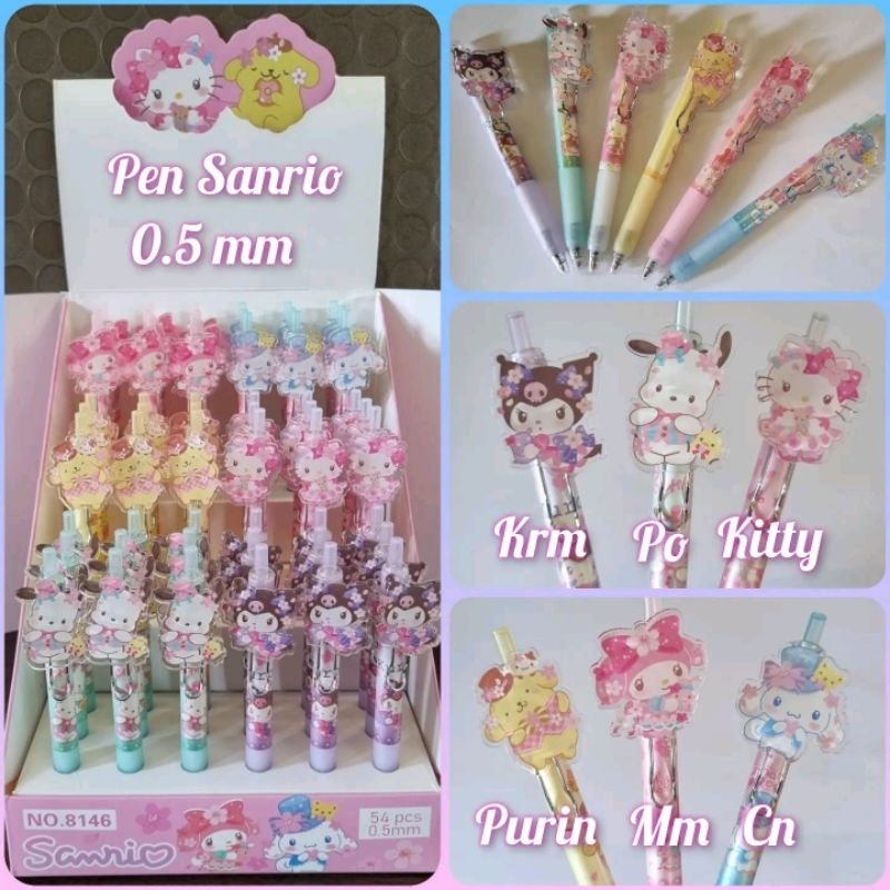 

pen sanrio sakura kitty melody cinnamoroll kuromi pochacco purin