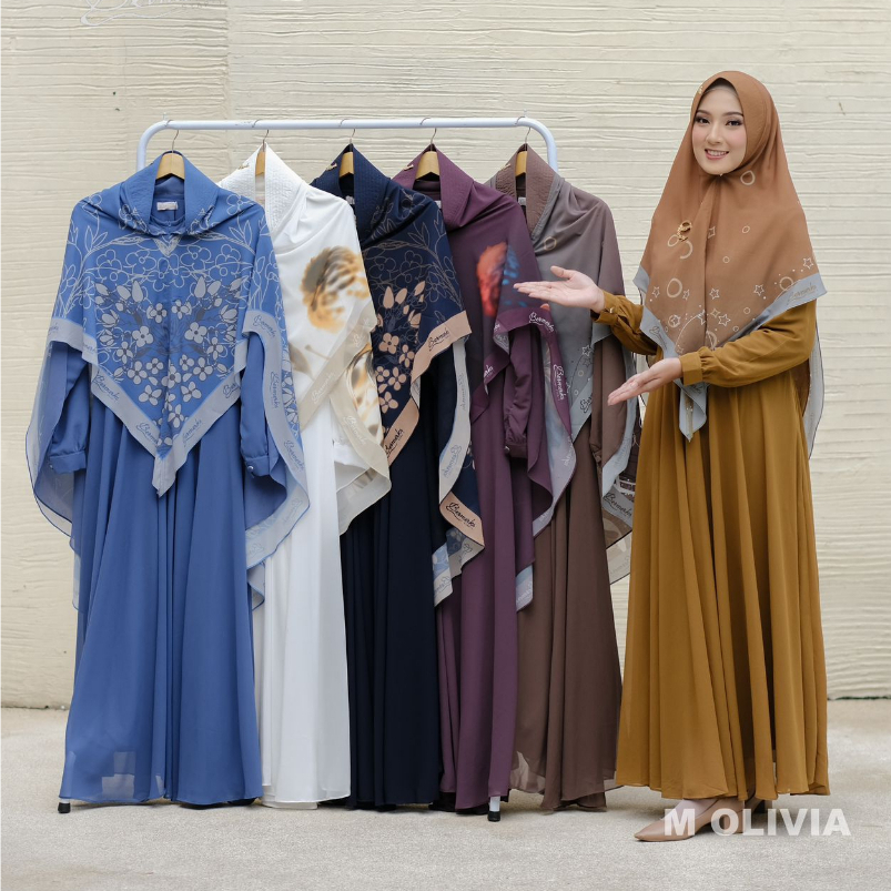 Gamis Ceruty Kerudung motif Bermerks Ivoni Zahra Palma Sintya Bella Karen katalog baru new arrival