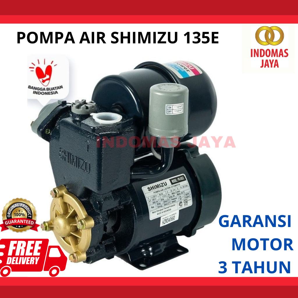 SHIMIZU Pompa Air Otomatis PS135E / Shimitsu Pompa Otomatis PS-135E / Shimisu Pompa Air 135 POMPA AI