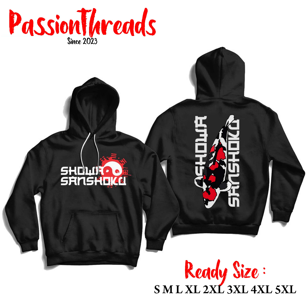 JAKET IKAN KOI SHOWA SANSHOKU HOODIE S M L XL 2XL 3XL 4XL 5XL
