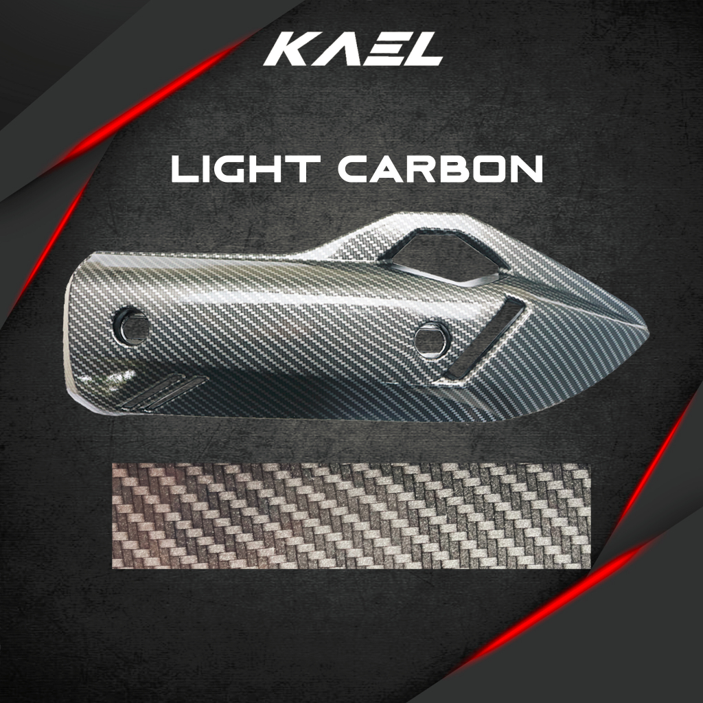 Cover Knalpot Honda PCX 160 K1Z 2021-2022 &amp; Vario 160 New LED Carbon-Karbon-Hitam Polos Tutup-Tameng-Pelindung Kenalpot-Muffler-Exhaust