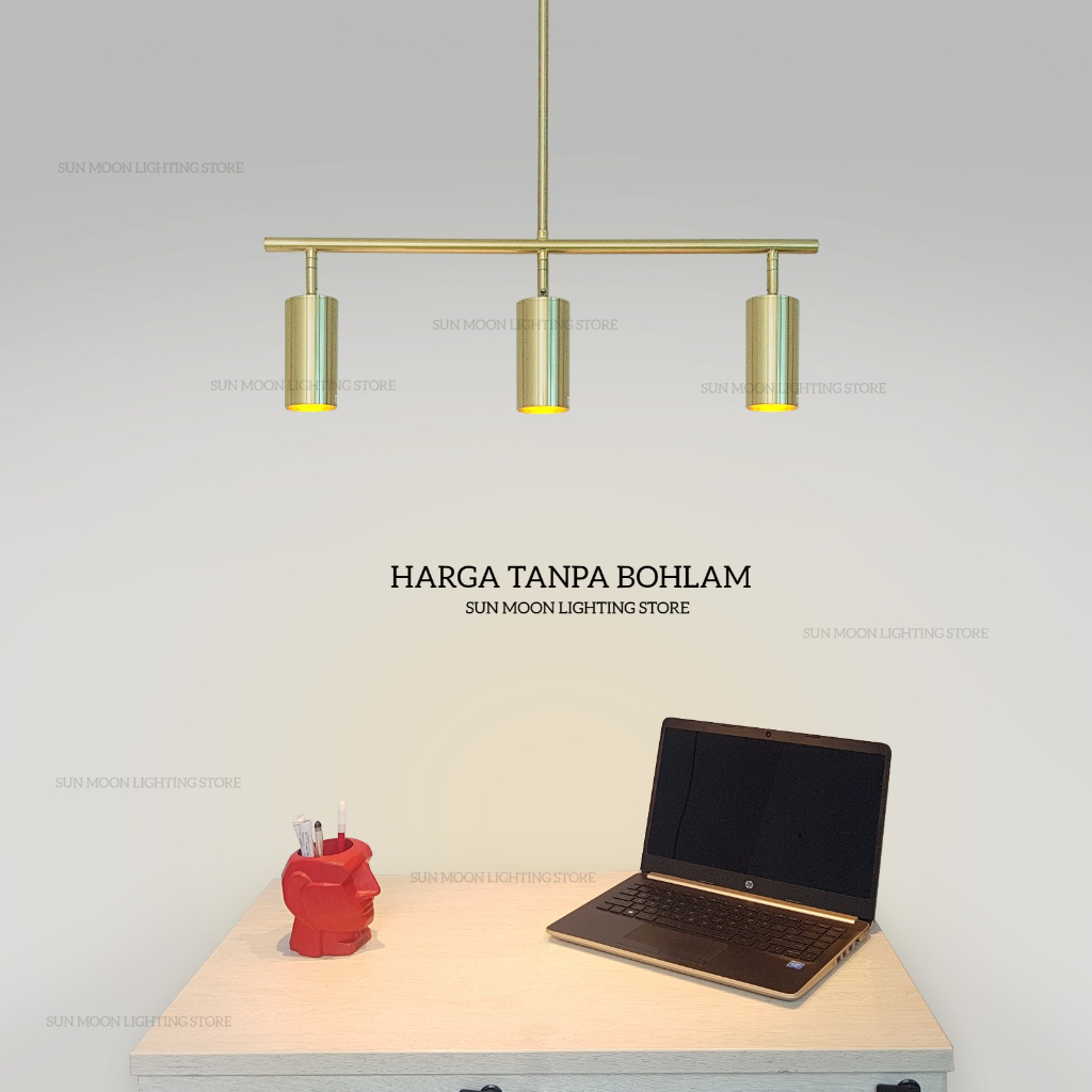Lampu gantung sorot spotlight panjang 60cm gold 3L meja mini bar