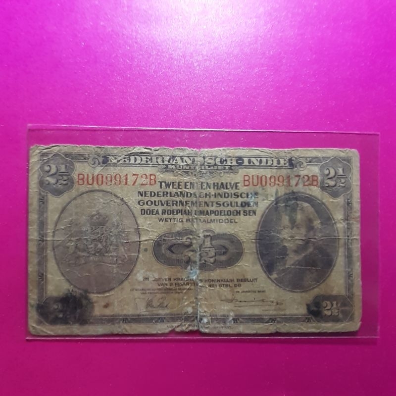 uang kuno nica 2.5 gulden tahun 1943