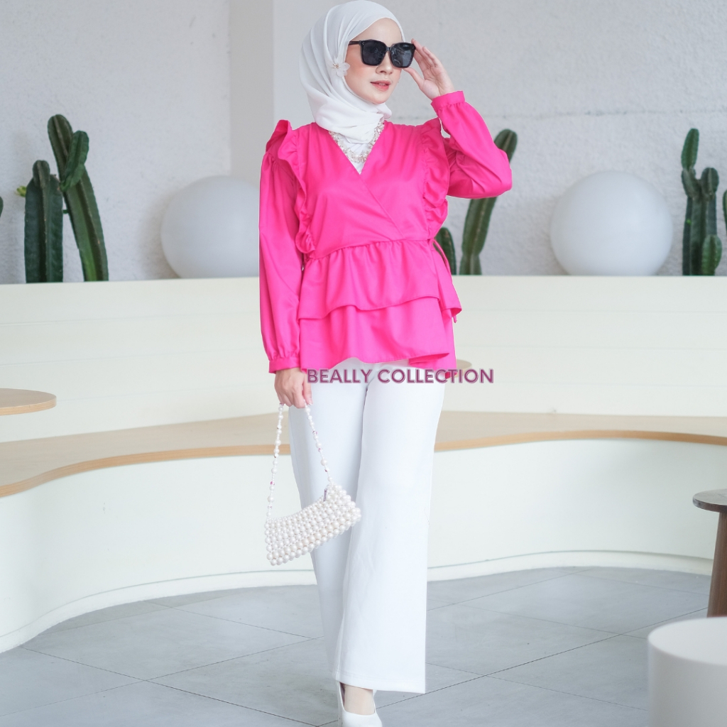 ALEYA BLOUSE RUFFLE TOYOBO PREMIUM | JISOO TOP ATASAN WANITA MUSLIM | MOZA BLOUSE CANTIK CASUAL | ZANA TOP BLOUSE REMAJA