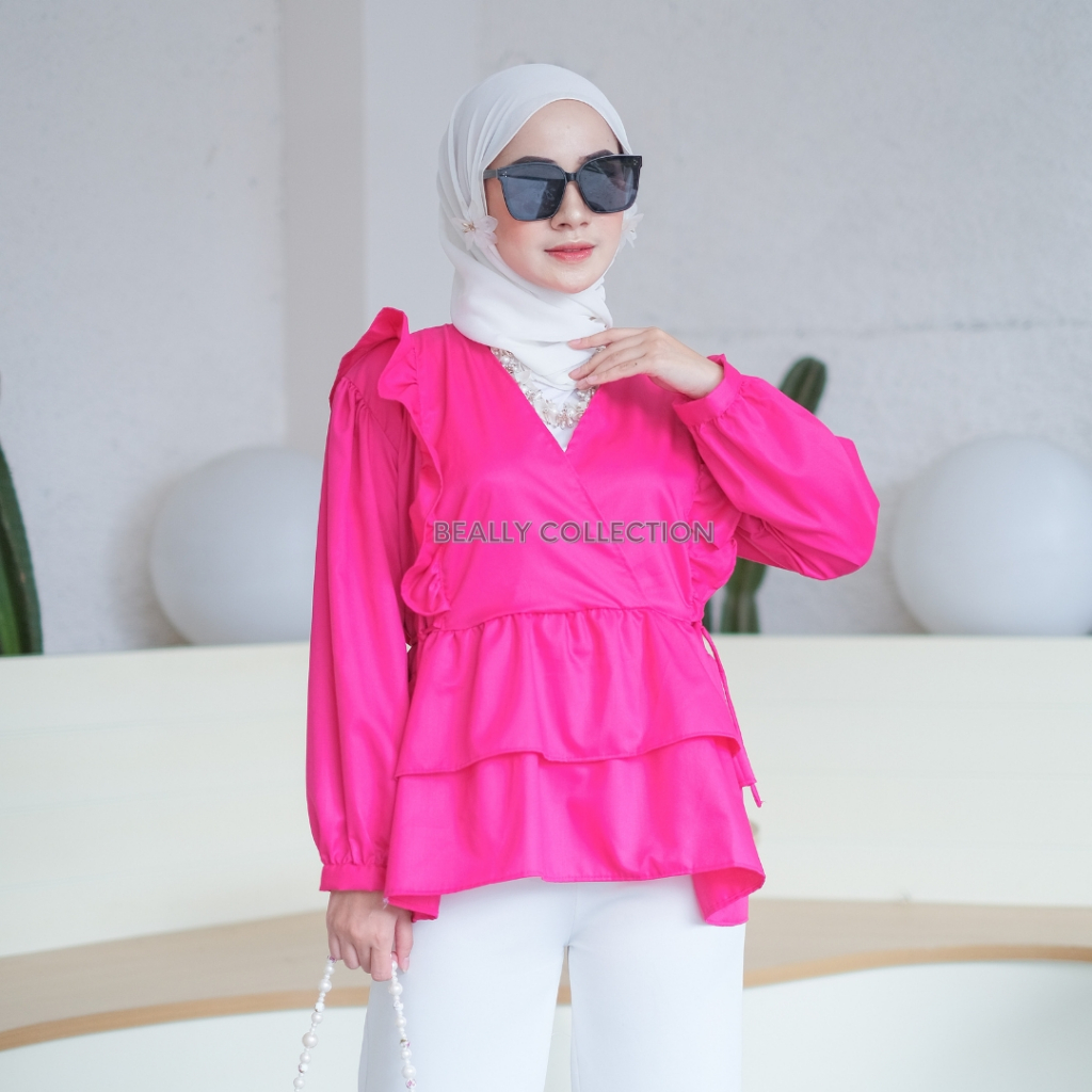 ALEYA BLOUSE RUFFLE TOYOBO PREMIUM | JISOO TOP ATASAN WANITA MUSLIM | MOZA BLOUSE CANTIK CASUAL | ZANA TOP BLOUSE REMAJA