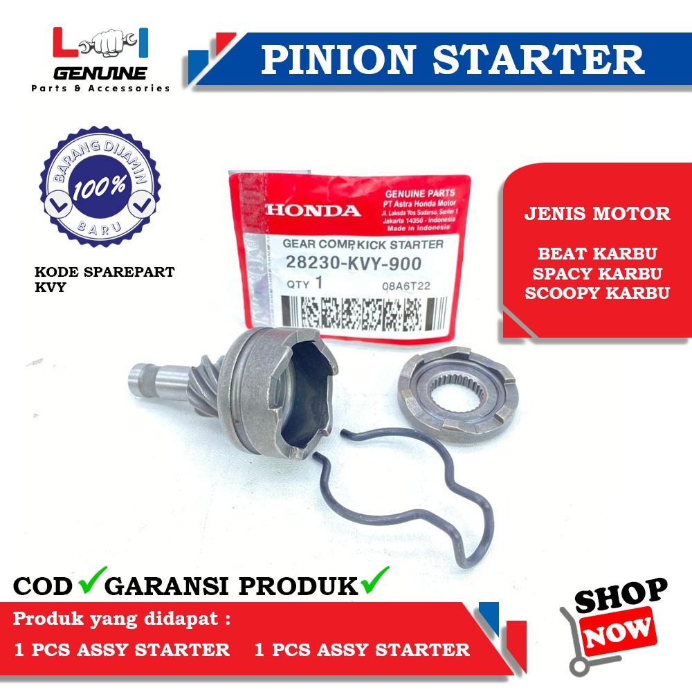 -LOI- GIGI PINION STATER SET HONDA BEAT KARBU SCOOPY KARBU SPACY KARBU KVY