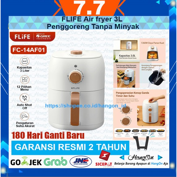 FLIFE Air fryer 3L Penggoreng tanpa minyak