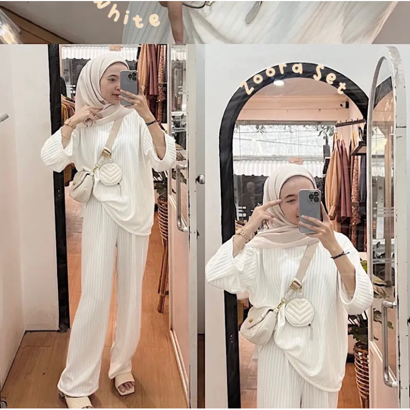 Setelan Celana Wanita Zoora Knited/One Set Knit Hornet/Stelan terbaru//OOTD Kekinian