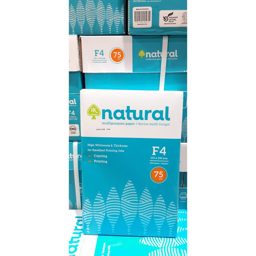 Kertas HVS F4 75 GSM/HVS Paper F4 75 GSM IKA NATURAL ( RIM ) ( PROMO / MURAH )