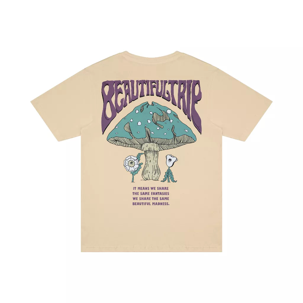 Naughty Badclub Tshirt Beautiful Trip - Cream