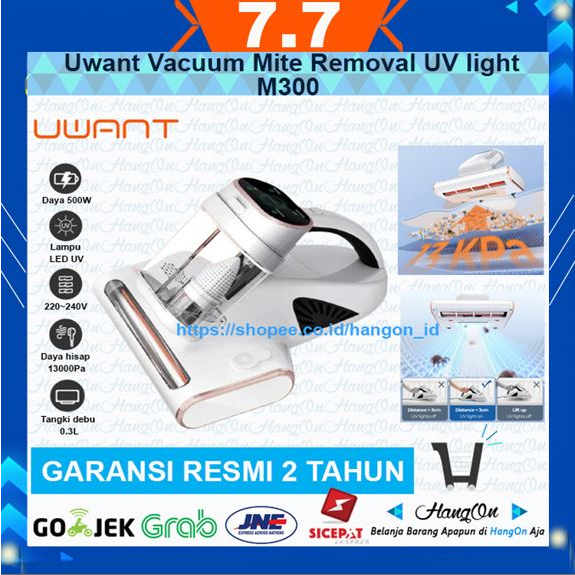 Uwant M300 Vacuum Cleaner Dust Mite UV-C Double Cup Anti Debu Tungau LED Hisap Kuat 13000Pa Kasur Bantal Sofa Karpet Selimut