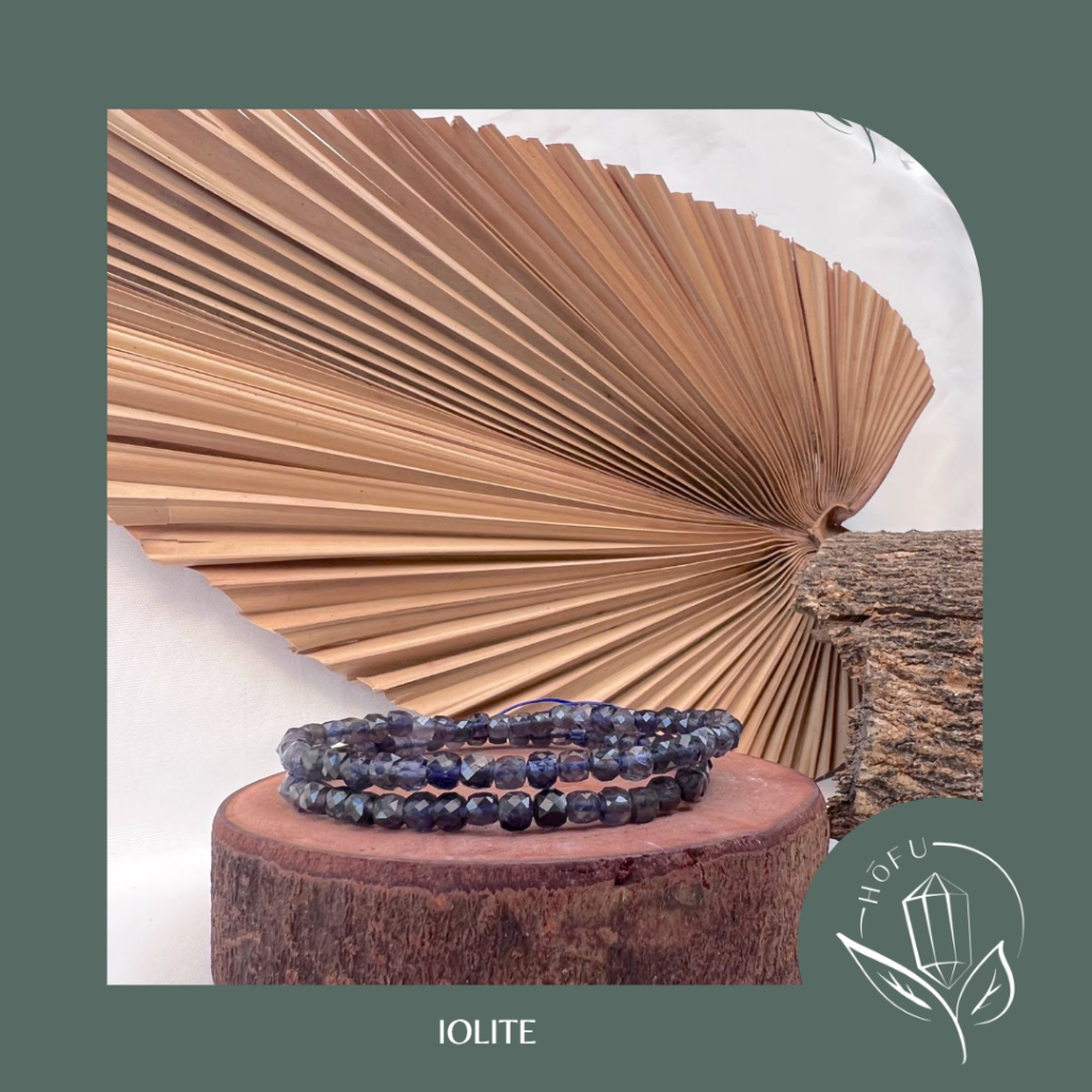 Gelang Batu Alam Iolite Natural Crystal Bracelet