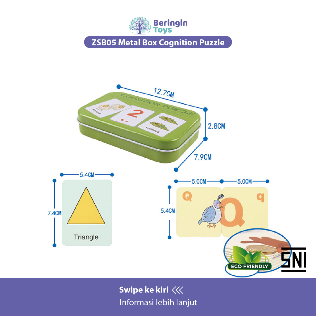 Mainan Edukasi - Metal Box Cognition Puzzle ZSB05 - Mainan Puzzle