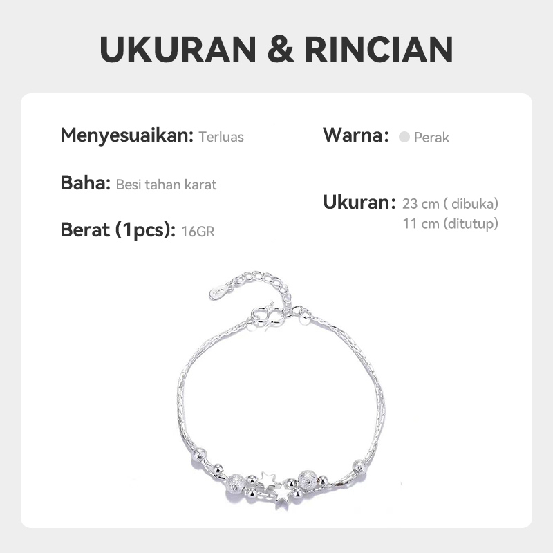Aksesoris Gelang Rantai Variasi Aksen Liontin Untuk Wanita Gaya Casual Fashion Import - Perhiasan Gelang Wanita