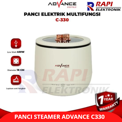 Panci Listrik Serbaguna Advance C-330, 1.8L Teflon Anti Lengket