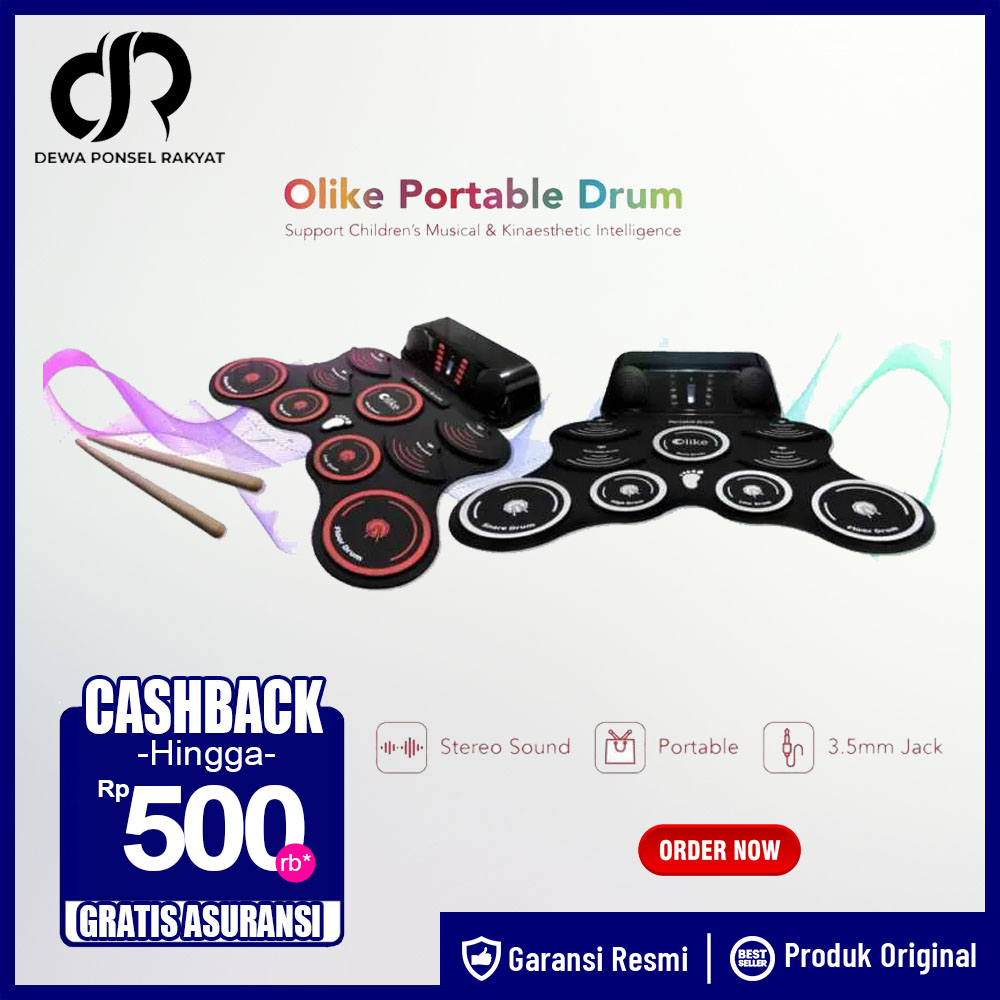 Olike Portable Drum Mainan Edukasi Anak Drum Digital / Bukan Yamaha