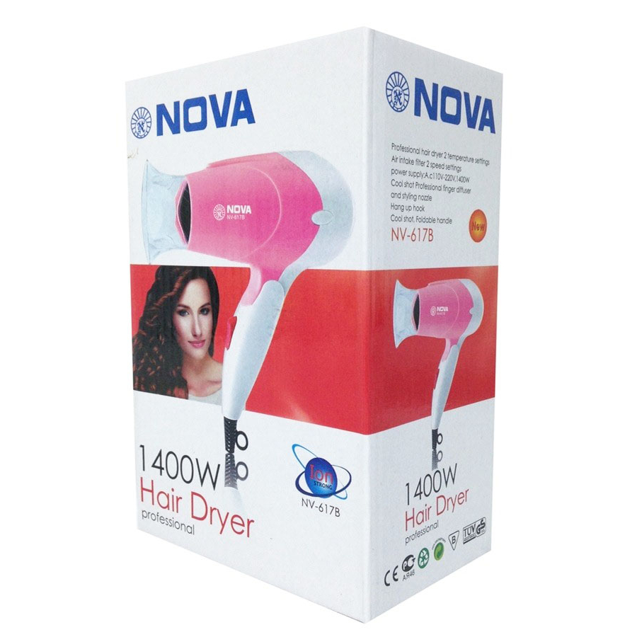 (Terbaru) ZILLO Hairdryer Pengering Rambut NOVA Hair Dryer Low Watt 2 Mode Kecepatan Hairdryer Lipat Travel Friendly