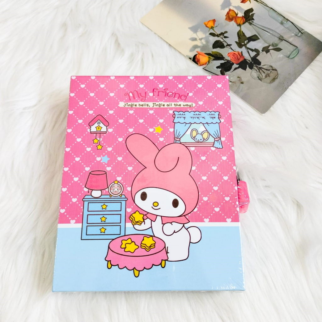 BUKU GEMBOK SANRIO A6 DIARY PADLOCK BUKU LUCU SOUVERNIR TERMURAH BAGUS LUCU IMUT KEKINIAN