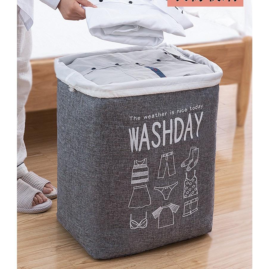 SHENAR LAUNDRY BAG WASHDAY KERANJANG BAJU KOTOR DENGAN PENUTUP SERUT