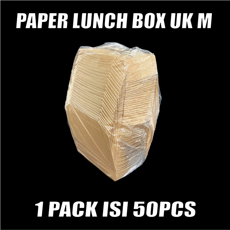 Paper Lunch Box Coklat Food Tray Uk M Kertas Take Away Kraft Per Dus Semua Jasa Kirim