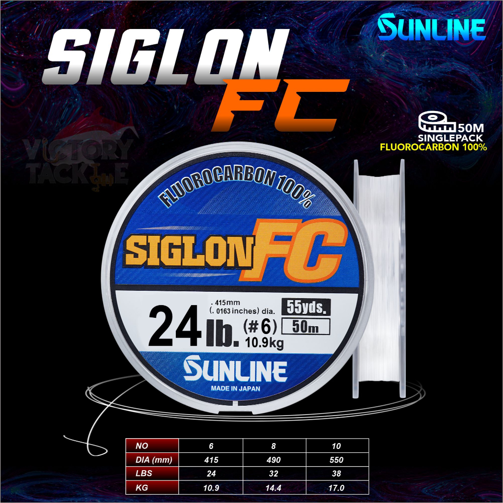 Leader Sunline Siglon Fluorocarbon 100% 50 Meter Made In Japan