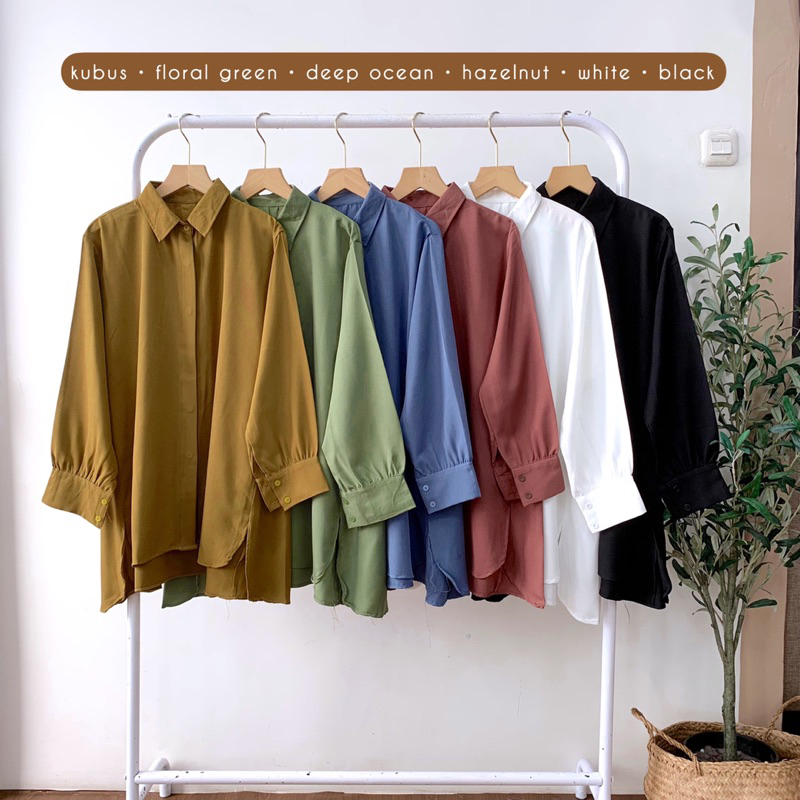 Zaviar Blouse - Atasan Kemeja Wanita Lengan Pluffy Terbaru Kekinian Viral