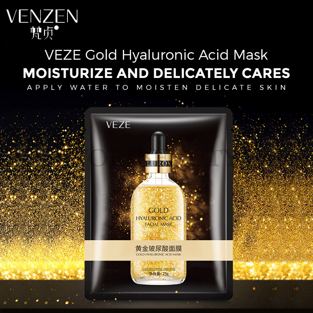 VENZEN / VEZE Masker Gold Hyaluronic Acid Mask Masker Wajah Emas Hyaluronic