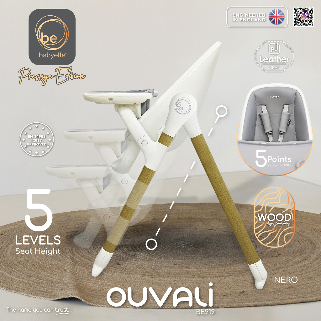 Kursi Makan Anak Babyelle Ouvali BE919 High Chair BE 919 Baby Elle multi fungsi baby seat highchair