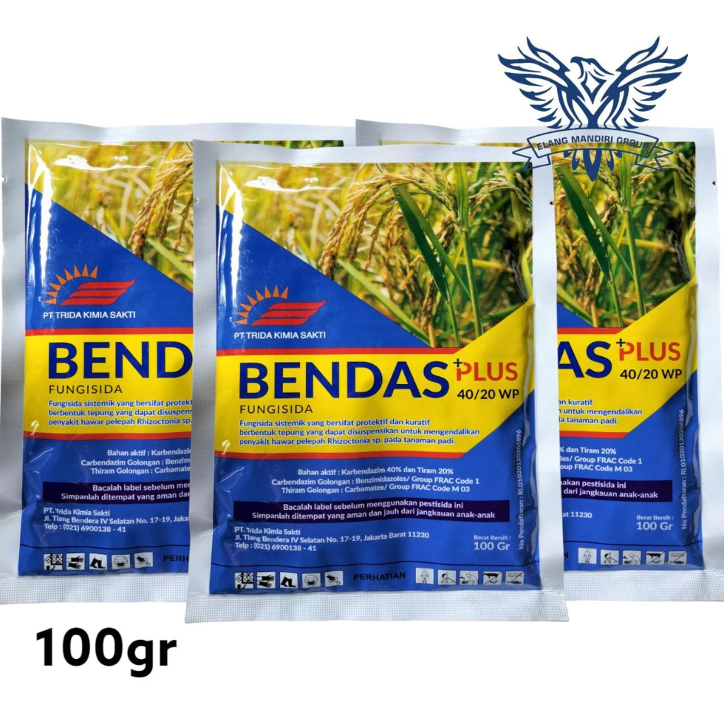 BENDAS PLUS 40/20 WP 100gr Fungisida Karbendazim 40% dan Tiram 20% Basmi Jamur Pada Tanaman