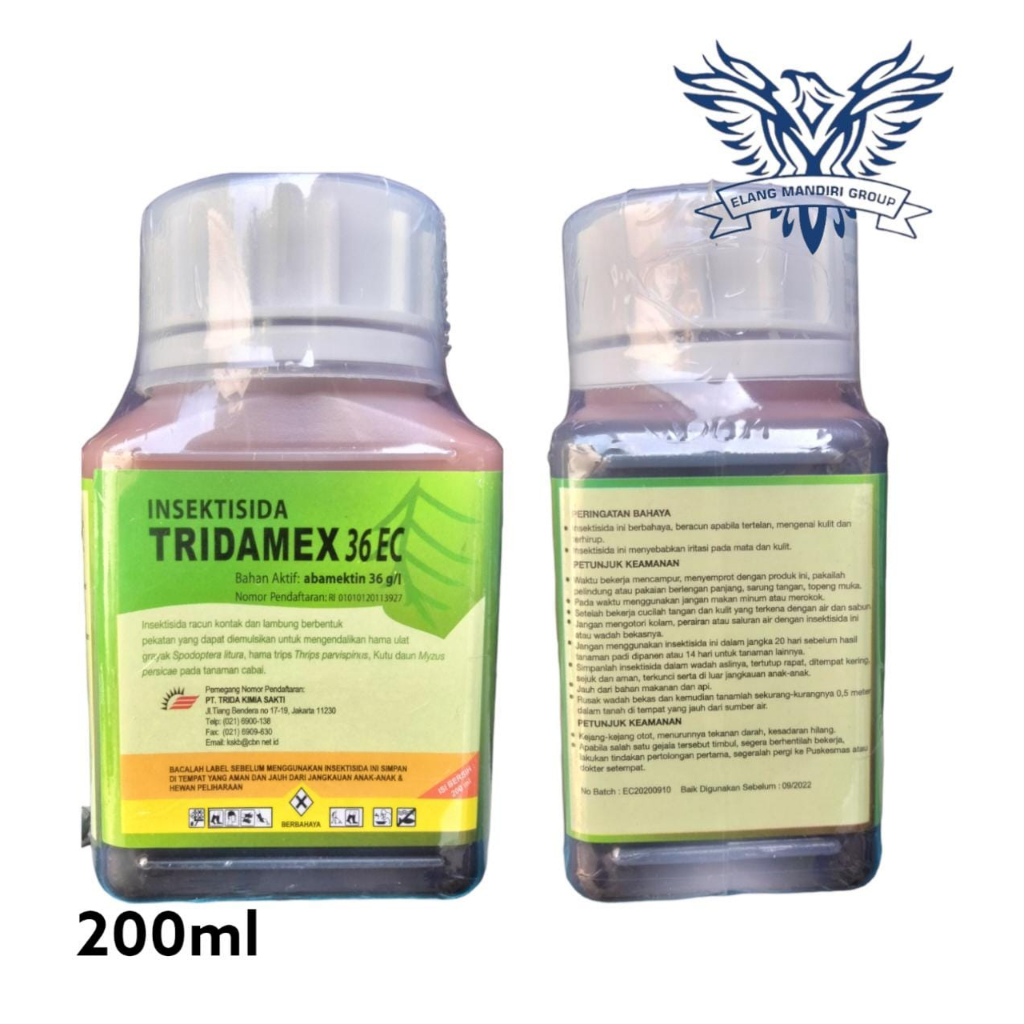 TRIDAMEX 36 EC 200 ml Insektisida Abamektin 36 g/l Untuk Mengendalikan Hama Ulat Grayak Abacel Mecking Stadium Demolish Trida Kimia Sakti