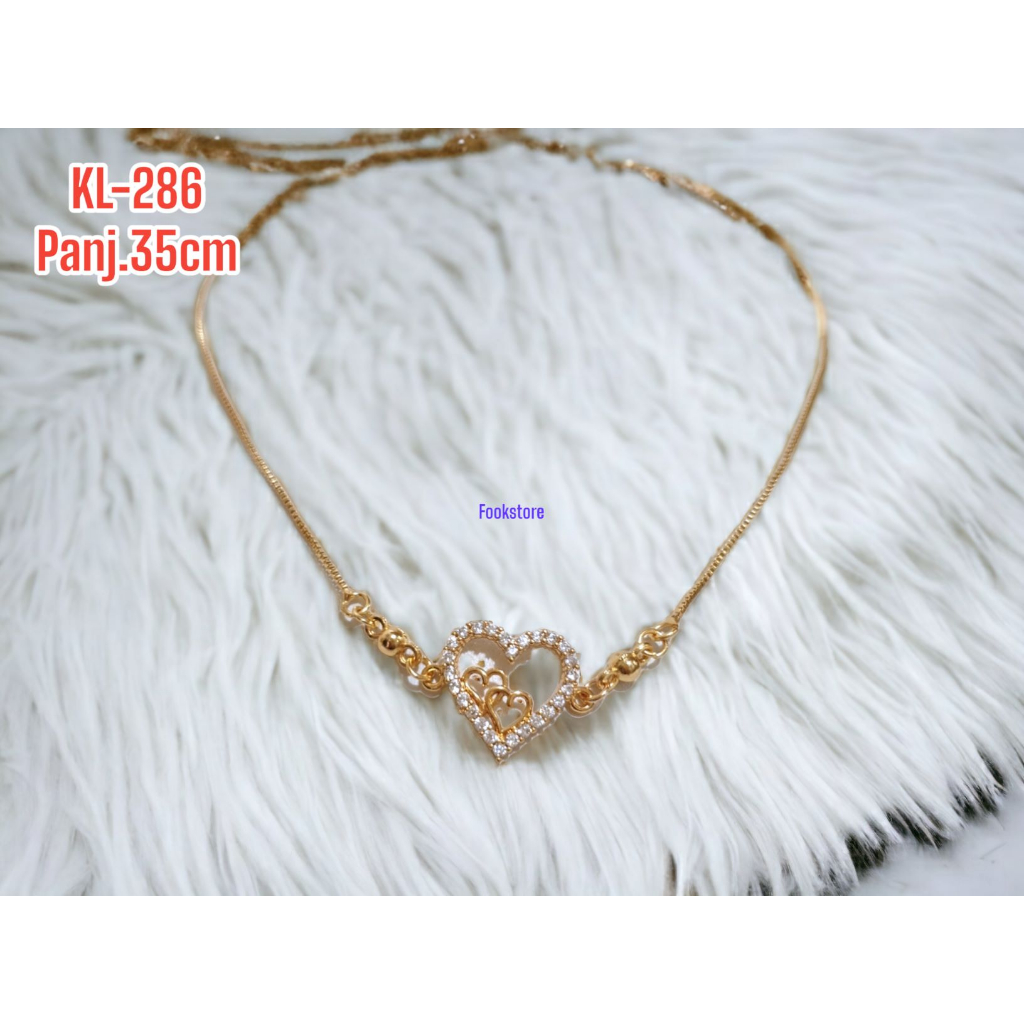 KALUNG anak RANTAI ITALY MOTIF LOVE PERMATA/KL-121/KL-286