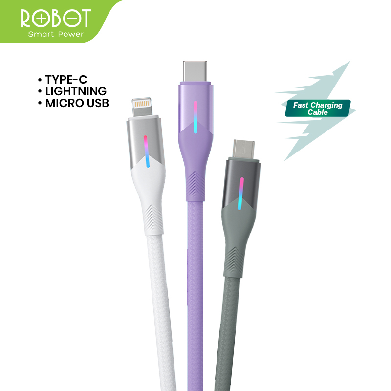 ROBOT Kabel Data RFM100/RFL100/RFC100 Type C Micro USB Lighting Cable Data - Garansi 1 Tahun