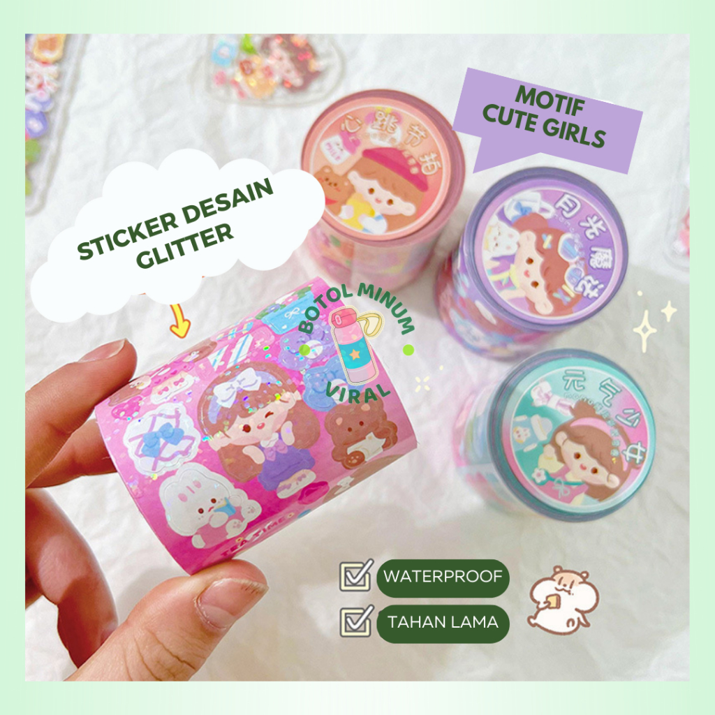 Sticker Momo Roll Glitter Viral 3 Meter Tahan Air