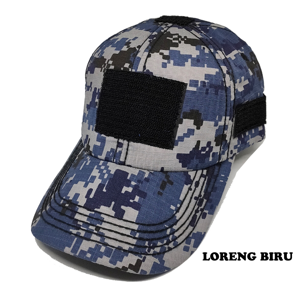 Topi taktikal tactical pria dewasa velcrow komando loreng militer abri TNI
