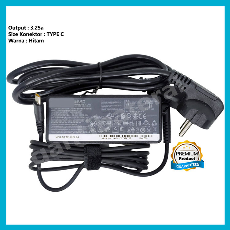 Adaptor Charger Lenovo Thinkpad T580 T480 T480S L380 L480 X280 65W