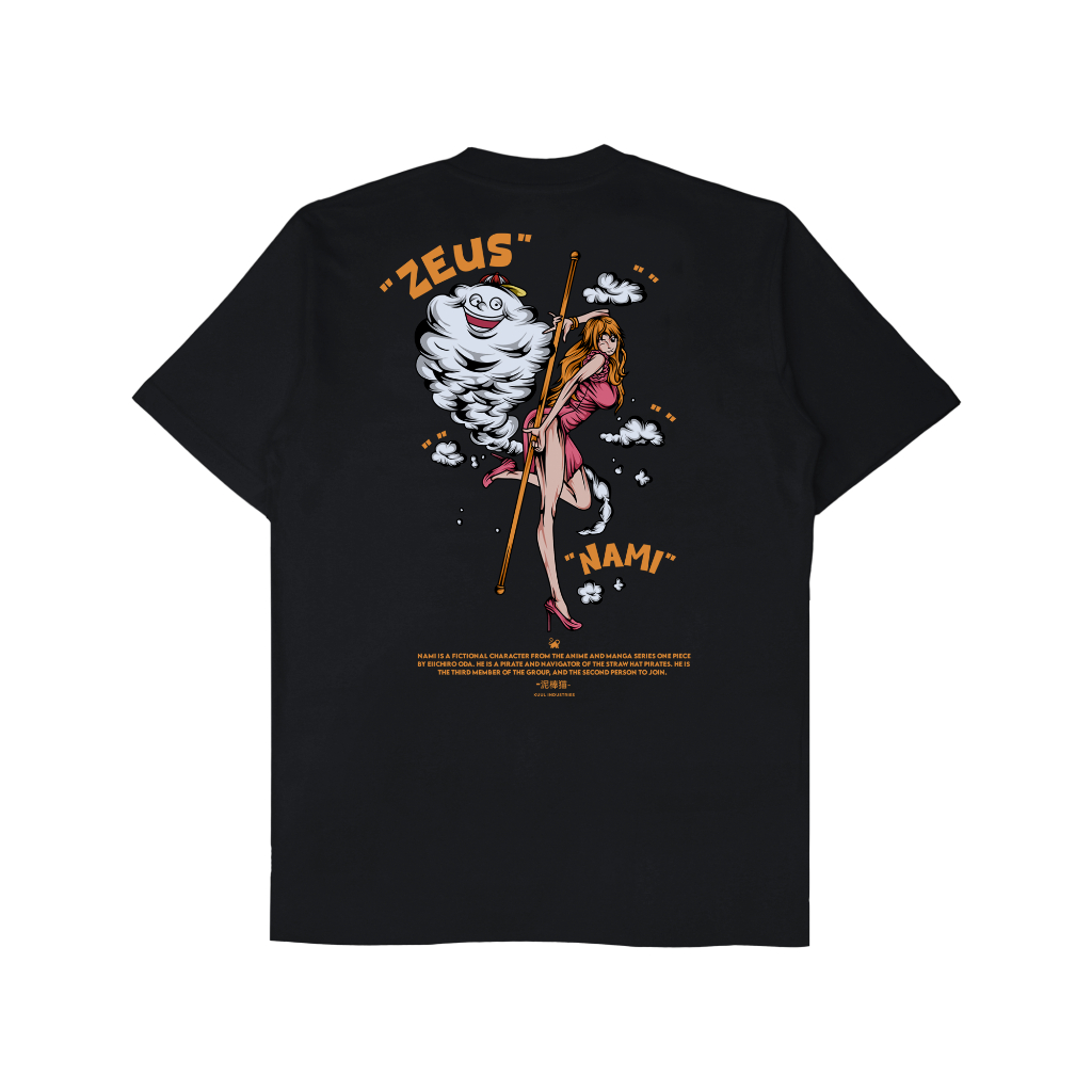 KAOS NAMI &amp; ZEUS ONEPIECE HITAM | Kaos One Piece | Kaos Anime | Baju Distro Pria Wanita - KUUL INDUSTRIES