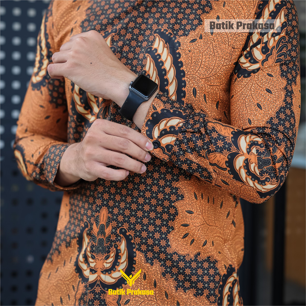 Kemeja Batik Prakasa Motif Abyudaya Slimfit Lengan Panjang Batik Solo